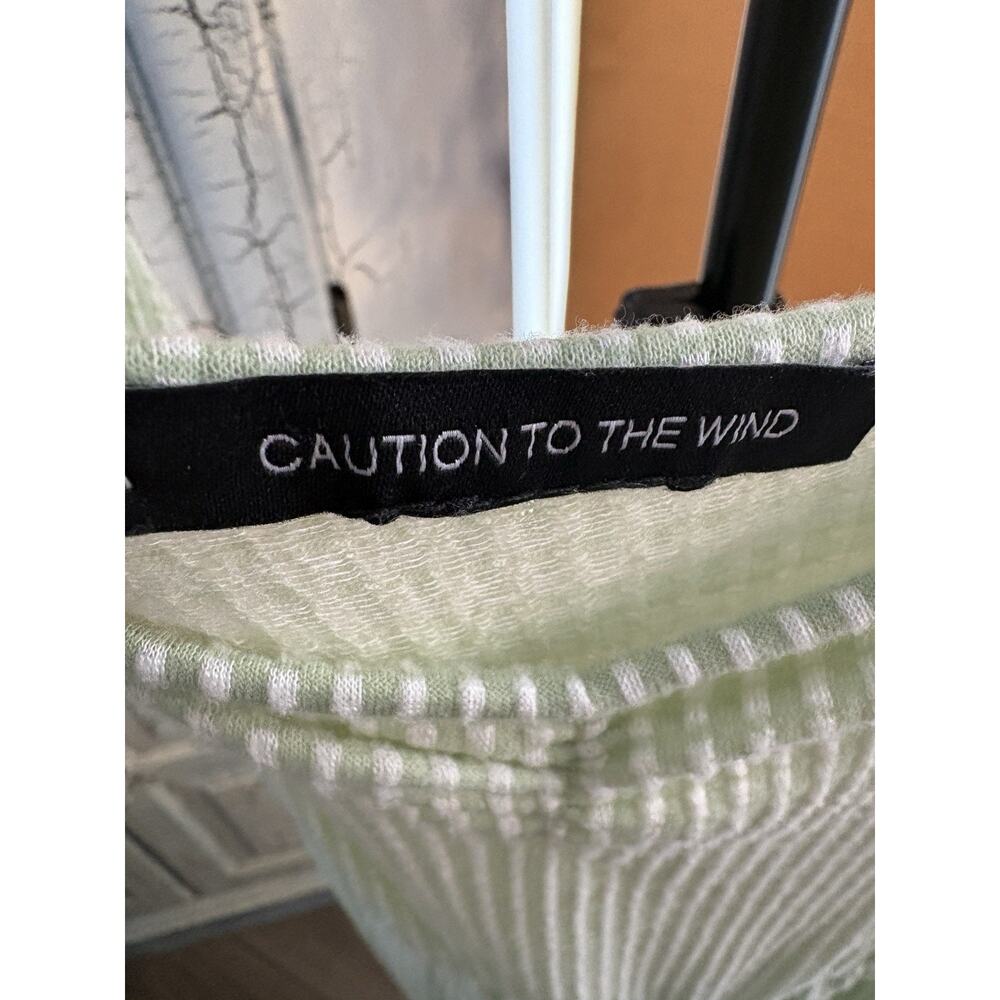 Caution to The Wind Women's Striped Jumpsuit Size M Wide Leg Ruffle Sleeve Soft - Picture 5 of 5